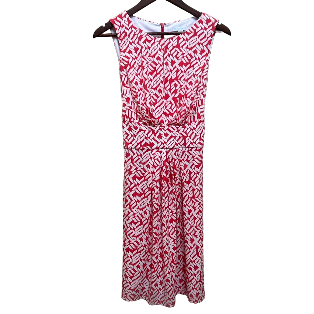 🌼 5/$25 Sale 🌼New York & Company Coral and Cream Sleeveless Keyhole Dress Medium